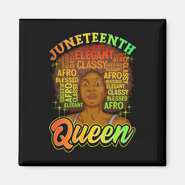 Juneteenth Women Juneteenth Shirts Natural Afro Qu Magnet (Front)