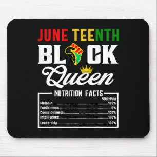 Juneteenth Womens Black Queen Nutritional Facts Fr Mouse Pad