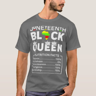 Juneteenth Womens Black Queen Nutritional Facts Gi T-Shirt