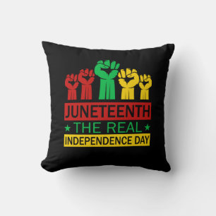 Juneteenth Word Art Pan Africa Colours  Cushion