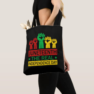 Juneteenth Word Art Pan Africa Colours  Tote Bag