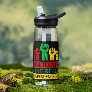 Juneteenth Word Art Pan Africa Colours  Water Bottle