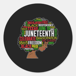 Juneteenth Word Cloud Black Freedom Black History Classic Round Sticker
