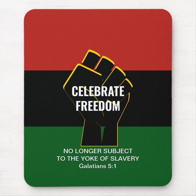 Juneteeth CELEBRATE FREEDOM Customisable Scripture Mouse Pad (Front)