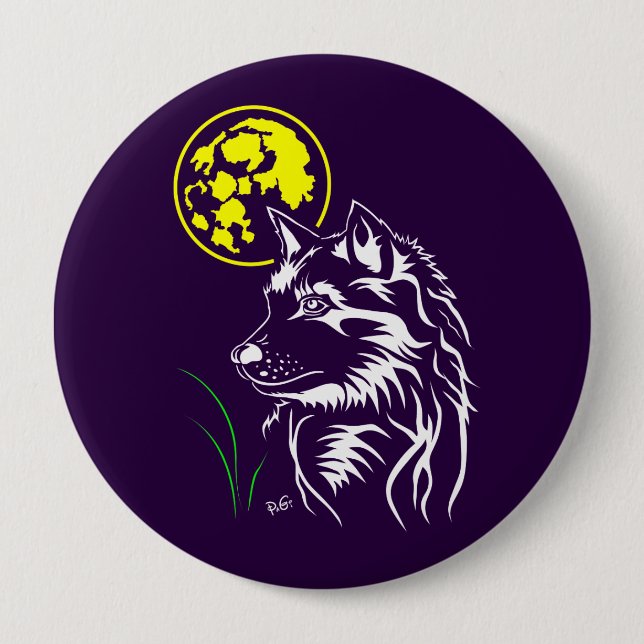junger träumender Wolf 10 Cm Round Badge (Front)