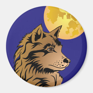 junger träumender Wolf Magnet