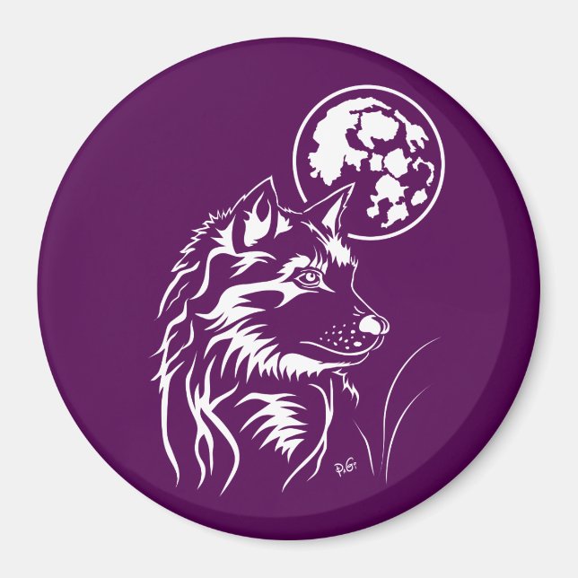 junger träumender Wolf Magnet (Front)