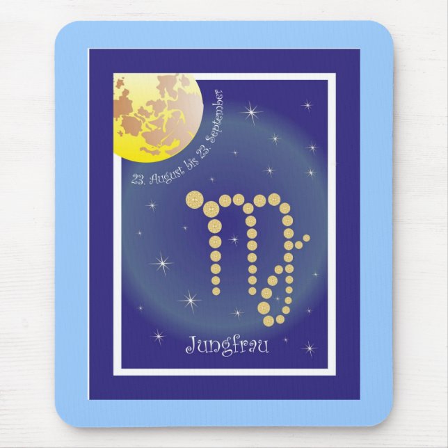 Jungfrau 23. August bis 23. September Mauspad Mouse Pad (Front)
