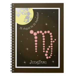 Jungfrau 23. August bis 23. September Notizheft Spiral Notebook