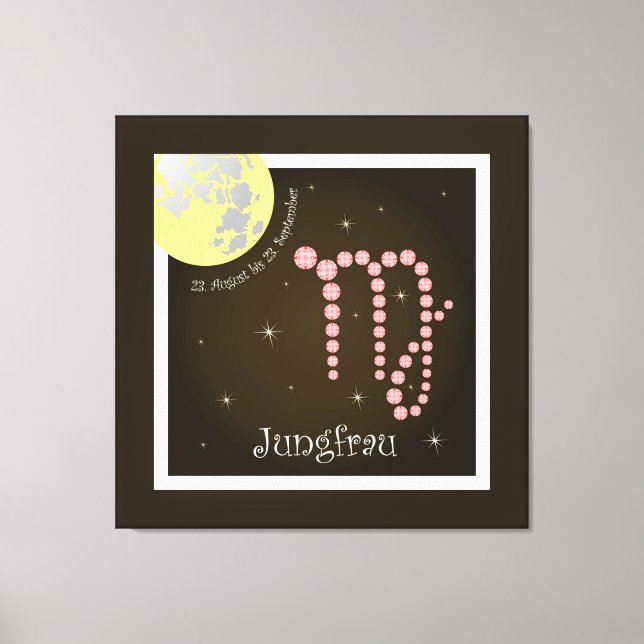 Jungfrau 23 August to 23 September Canvas Print (Front)