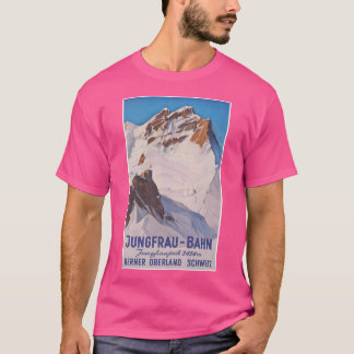 Jungfrau-Bahn Switzerland Vintage Retro Travel Pos T-Shirt