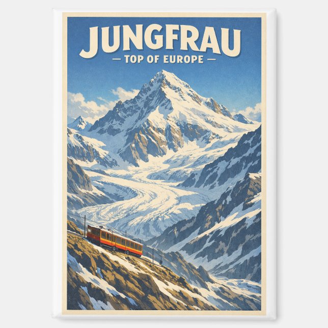 Jungfrau, Switzerland, in a classic retro  Magnet (Front)
