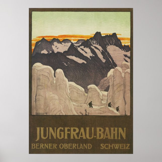 Jungfrau Train Travel Vintage Switzerland Poster (Front)