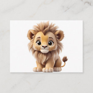 Jungle Adorable Lion Cub Sitting Portrait Enclosure Card