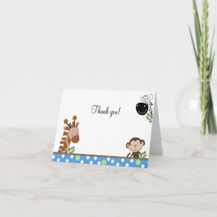 Jungle Adventure (Blue) Folded Thank you notes