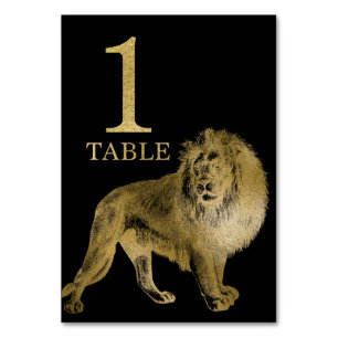 Jungle African Animal Lion Table Number Card 1