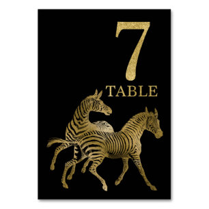 Jungle African Animal Zebra Table Number Card 7