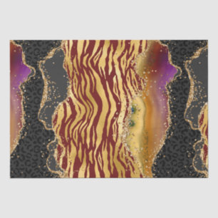 Jungle Agate Bold Animal Stripe Pattern Tissue Paper