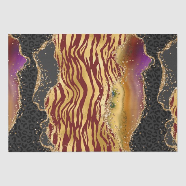 Jungle Agate | Bold Animal Stripe Pattern Tissue Paper (Front)