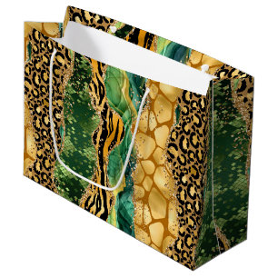 Jungle Agate   Wild Glam Texture Pattern Large Gift Bag