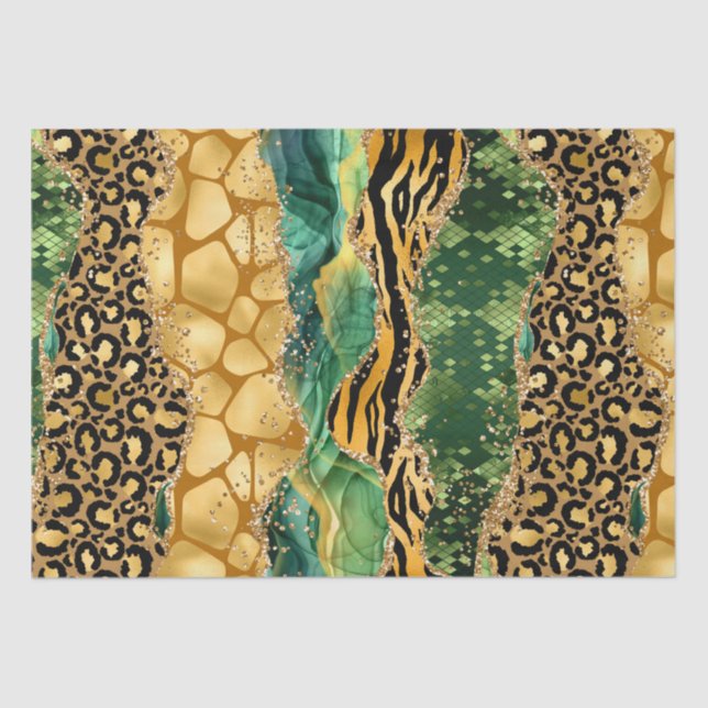 Jungle Agate | Wild Glam Texture Pattern Tissue Paper (Front)