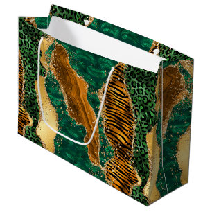 Jungle Agate   Wild Luxe Animal Pattern Large Gift Bag