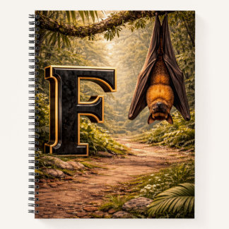 Jungle Alphabet Letter F Fruit Bat Educational Notebook