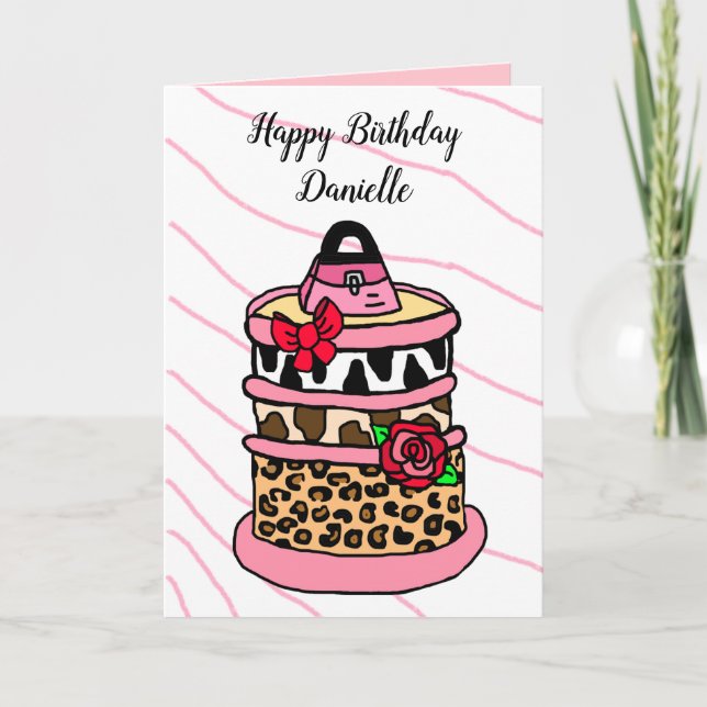 Jungle Animal Birthday Cake Card (Front)