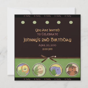 Jungle Animal Party Invitation