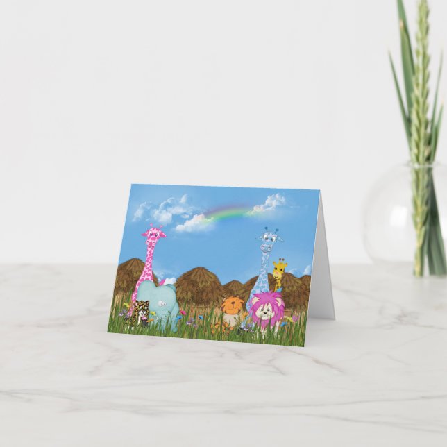 Jungle Animal Thank You Card (Front)