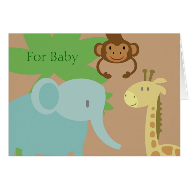 Jungle Animals baby gift card (Front Horizontal)