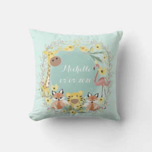 Jungle animals baby shower boy or girl. cushion