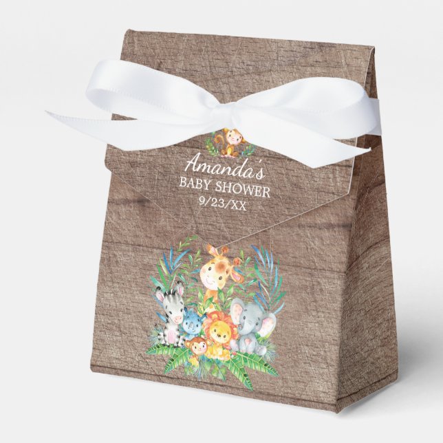 Jungle Animals Baby Shower Favour Box (Front Side)