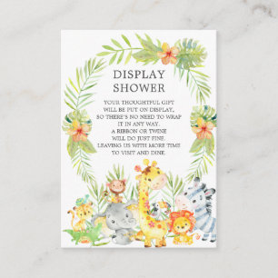Jungle Animals Baby Shower Gift Display Shower Enclosure Card