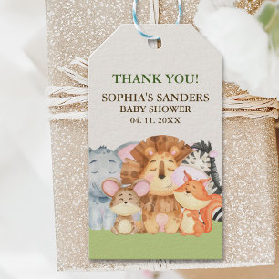Jungle animals Baby shower Gift Tags