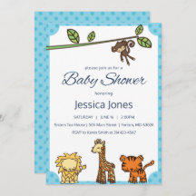 Jungle Animals Baby Shower Invite