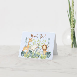 Jungle Animals Baby Shower Thank You Note Card