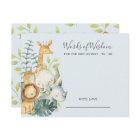 Jungle Animals Baby Shower Words of Wisdom Card