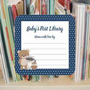 Jungle Animals baby's first library Square Sticker