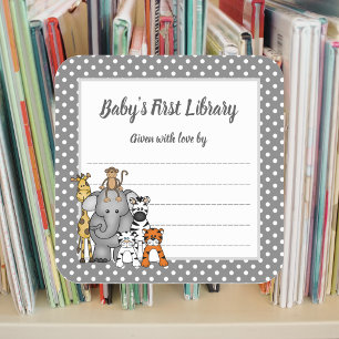Jungle Animals Book Plate Neutral gender BOOKPLATE Square Sticker