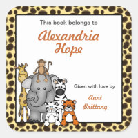 Jungle Animals Book Plates Cheetah Spots
