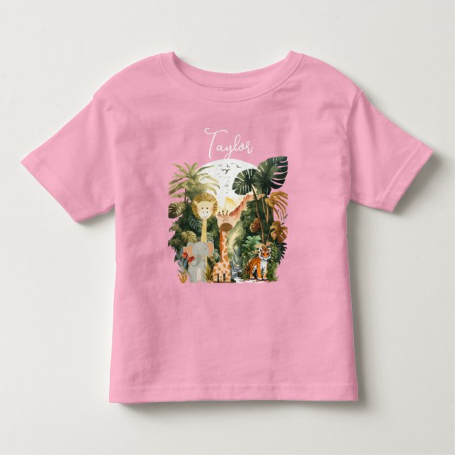 Jungle Animals Exotic Safari Dream Toddler T-Shirt (Front)