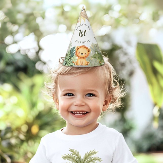 Jungle Animals First Birthday   Party Hat (Creator Uploaded)