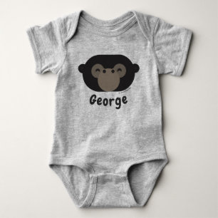 Jungle Animals Gorilla   Cute Ape Safari Boy Girl Baby Bodysuit