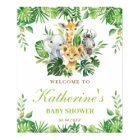 Jungle Animals Greenery Boy Baby Shower Welcome 