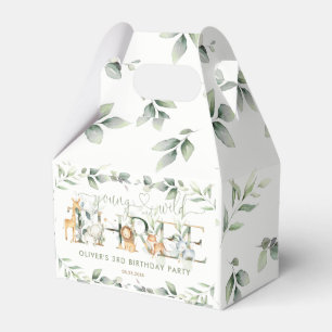 Jungle Animals Greenery Young Wild 3rd Birthday Favour Box