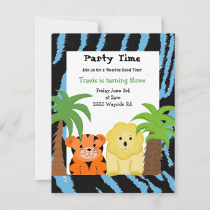 Jungle Animals Party Invitation