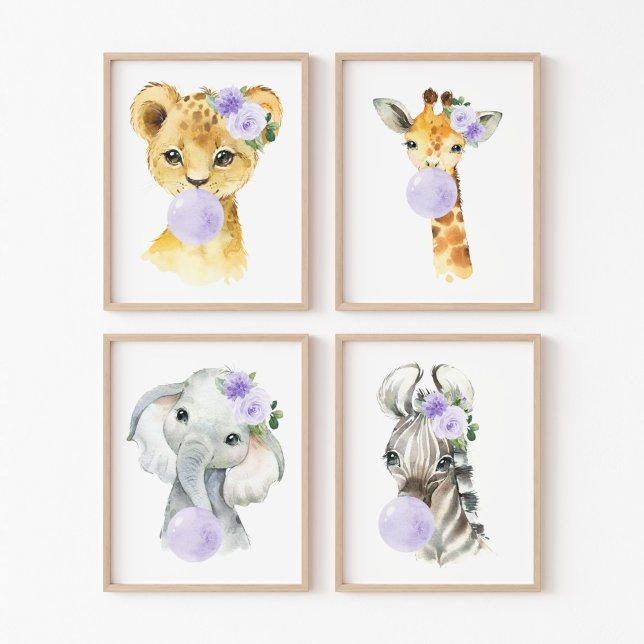 Jungle Animals, Purple Bubble Gum, Gender Neutral (Creator Uploaded)