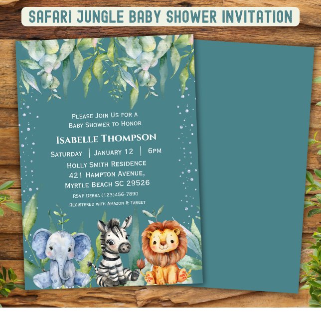 Jungle Animals Safari  Baby Shower Gender Neutral  Invitation (Creator Uploaded)