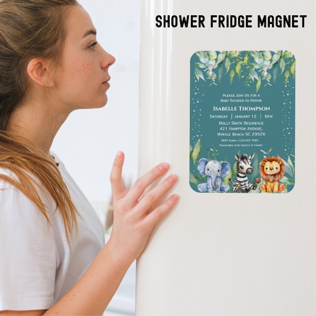 Jungle Animals Safari  Baby Shower Gender Neutral  Magnet (Creator Uploaded)